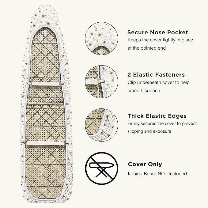 Ironing Board Cover and Pad 15"x54" Extra Thick Natural Cotton, Scorch and - Image 4