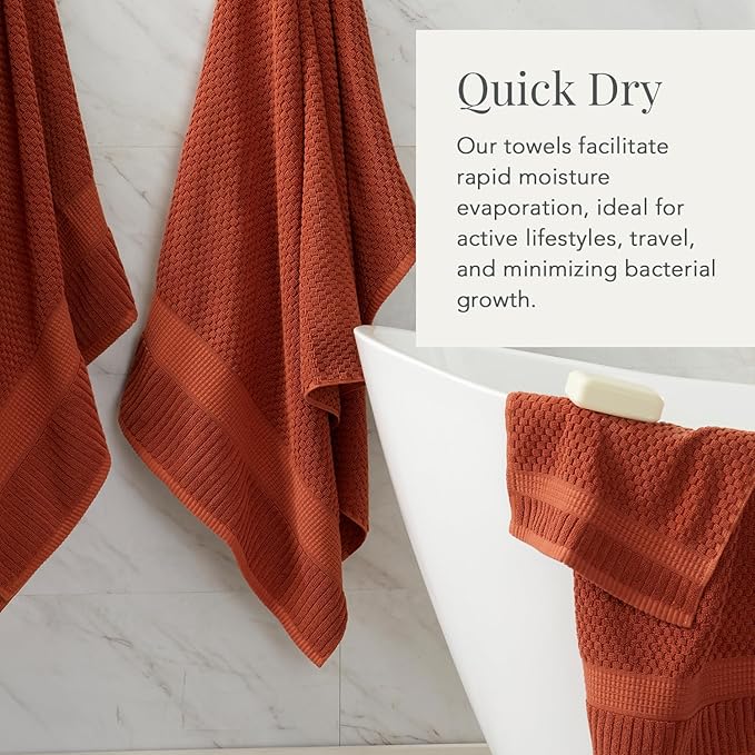 NY Loft 100% Cotton 4 Pack Bath Towel Set| Super Soft & Absorbent Quick-Dry - Image 3
