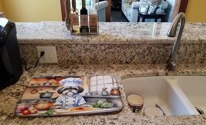 Caroline's Treasures DAC6327DDM Shih Tzu The Chef Dish Drying Mat Absorbent - Image 2