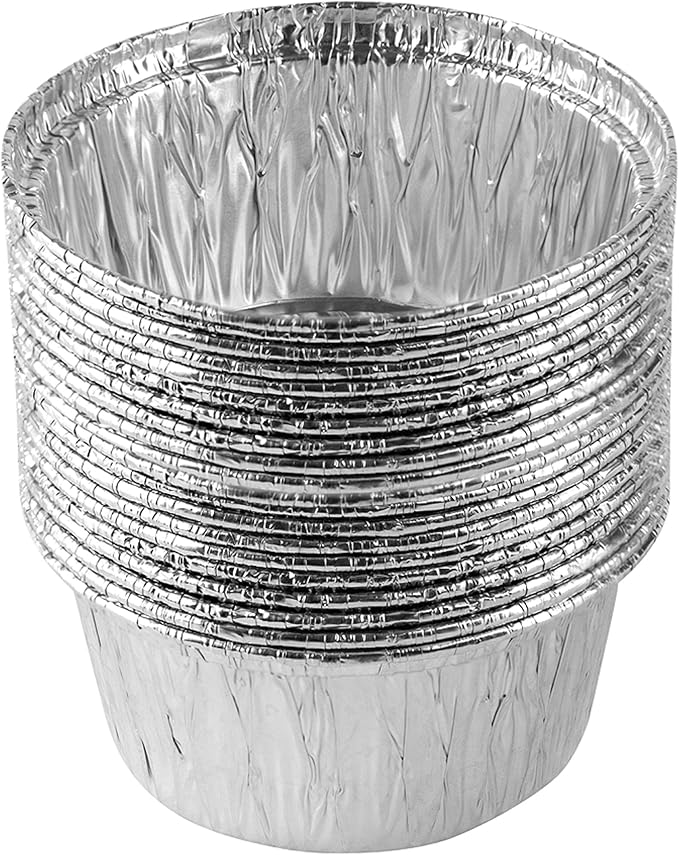 PLASTICPRO 3.5'' Inch Round Ramekins Muffin Cups Tin Foil Cupcake Pans by PLASTICPRO