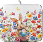 Spring Easter Rabbit Egg Dish Drying Mat by Sweetshow