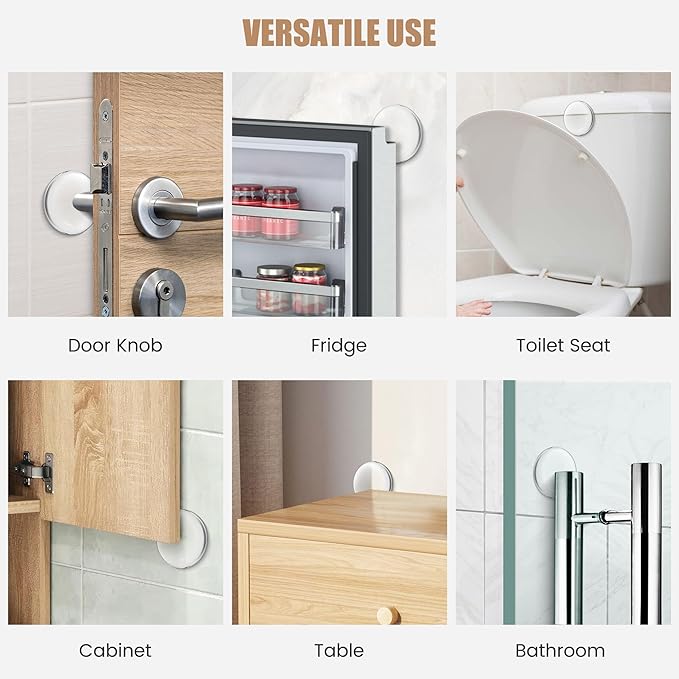 8 Pieces 2" Door Stoppers for Wall, Strong Adhesive Door Bumpers for Walls - Image 5
