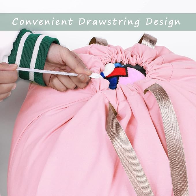 Cotton Canvas Laundry Bag with Handles & Drawstring Straps, Heavy Duty Extra - Image 3