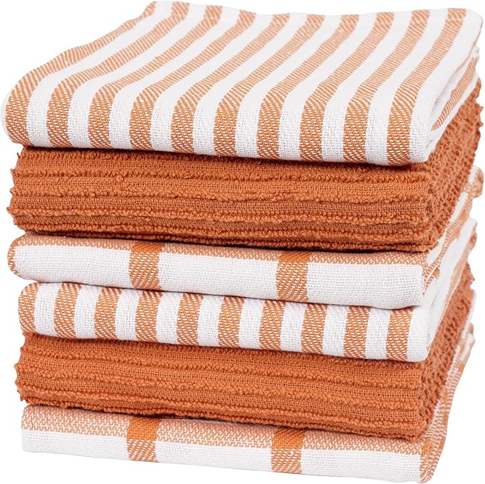 KAF Home Premium Kitchen Towels, Large 100% Cotton, Flat & Terry Absorbent Dish by KAFHome