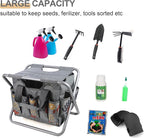 MDSTOP Folding Gardening Stool with Detachable Storage Tote Bag, Gardening Tools Set Organizer for Fishing Outdoor Sports Hiking Camping Garden, Gardening Gifts for Mom/Dad, Without Tools (Aluminum) - Image 5