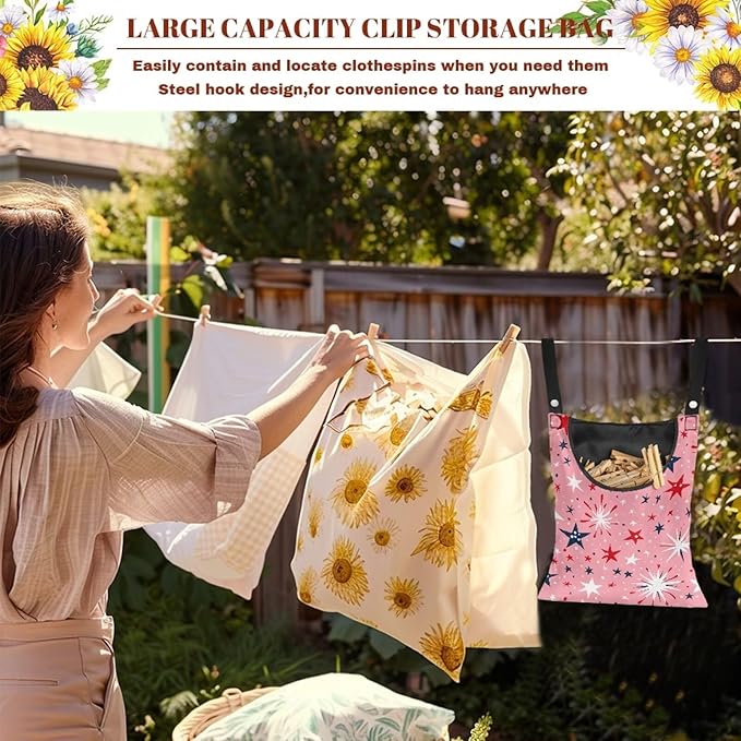 Clothes Pin Hanging Bag, Clothes Pins Bag Holder Outdoor 4.Stylish Clothespin - Image 5