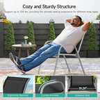 Patio Chairs Set of 4, Easily Set Up Stackable Outdoor Dining Chairs with High Back and Wide Seat, All Weather Breathable Outdoor Chairs Set of 4 with Metal Frame for Backyard Deck Pool, Black - Image 6