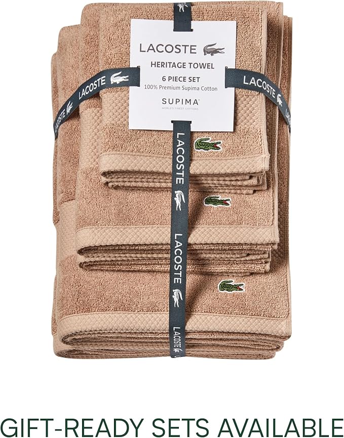 Lacoste Heritage 100% Supima Cotton Bath Sheet, Premium Super Soft Bath Towel - Image 6