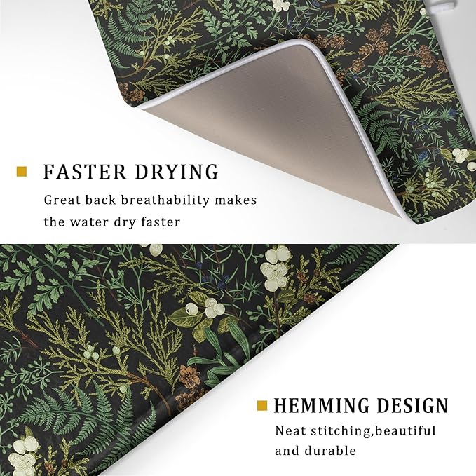 Black Sage Green Plant Dish Drying Pad 18 x 24 Inch - Image 3