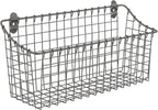 Spectrum Extra Large Wire Wall Mount Storage Basket Industrial Gray, Vintage by Spectrum