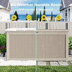 320 Gallon Outdoor Storage Box,Large Waterproof UV Resistant Deck Box,Lockable Storage Container for Patio Furniture Cushions Garden Tools and Pool Accessories(Gray) - Image 7