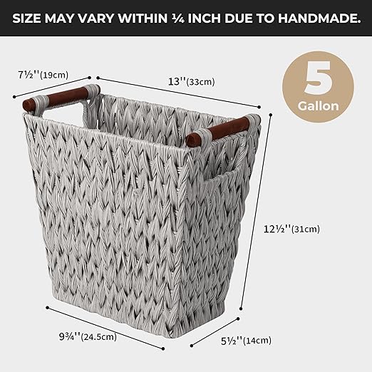GRANNY SAYS Woven Waste Basket, Wicker Waste Basket - Image 5