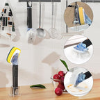 RIMAY Dish Brush with Soap Dispenser Storage Set with 2 PCS Brush Refills & - Image 7