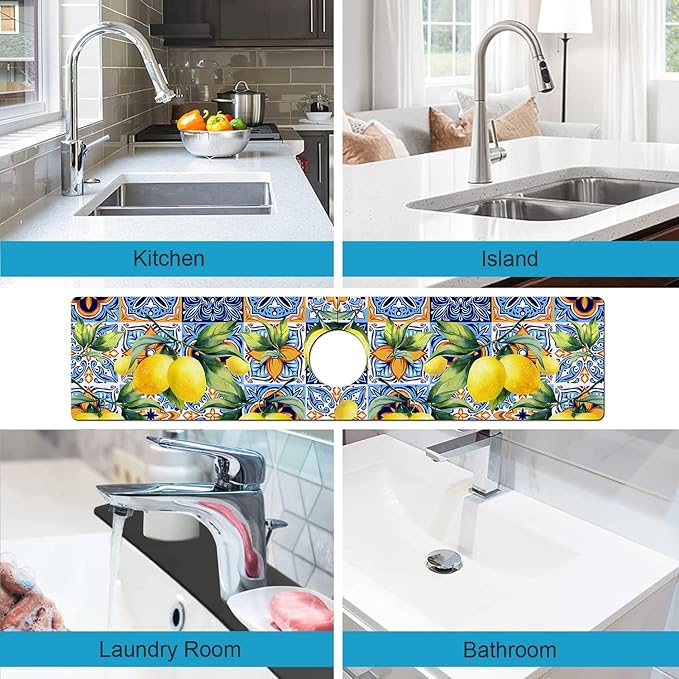 Kitchen Sink Splash Guard Faucet Mat Super Absorbent Fast Drying Mat Sink - Image 3
