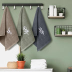 3 Pcs Boho Botanical Hand Towels Bathroom Decor Retro Embroidered Minimalist - Image 4