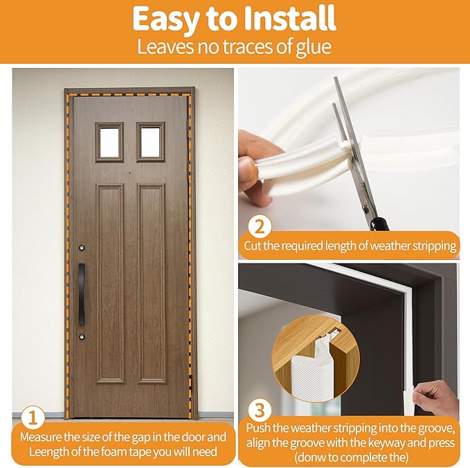 40FT Weather Stripping Door Seal Strip – Soundproof Door Frame Seal - Image 5
