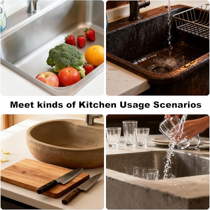 Kitchen Sink Drain Strainer, Stainless Steel 3-in-1 Pop-up Sink Stopper - Image 7