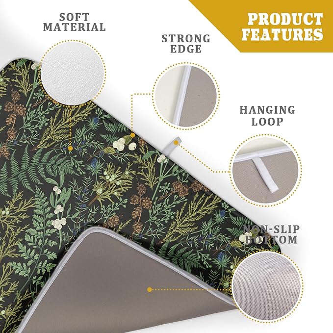 Black Sage Green Plant Dish Drying Pad 18 x 24 Inch - Image 4