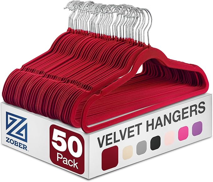 Zober Premium Quality Space Saving Luxurious Velvet Hangers Strong and Durable by ZOBER