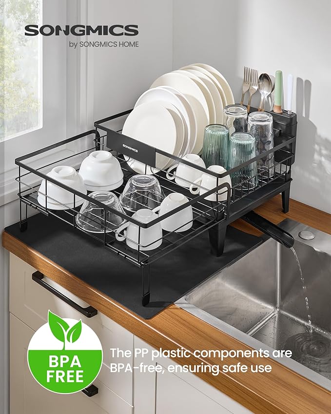 SONGMICS Dish Drying Rack, Kitchen Dish Rack - Image 2