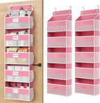 Over The Door Organizer Hanging, 2 Pack 5 Shelf Behind The Doors Storage by Optish