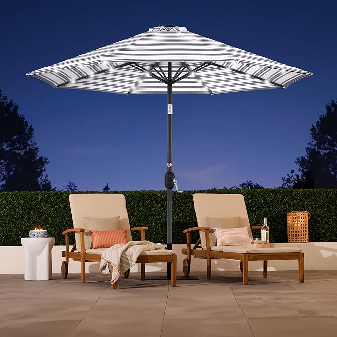 Best Choice Products 10ft Solar Polyester LED Lighted Patio Umbrella w/Tilt Adjustment and UV-Resistant Fabric - Image 5