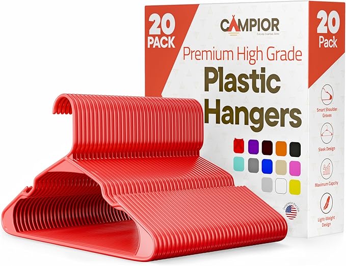 Plastic Clothes Hangers – Heavy Duty Hanger Set, by Campior