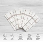 100% Cotton Terry Dish Towels, 4 Pack Checks, 16 x26 Inches, Super Soft and - Image 3