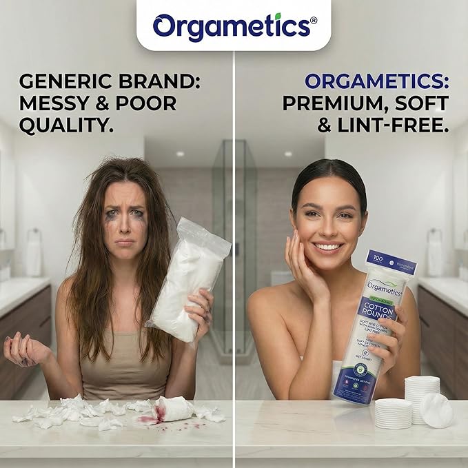 Orgametics Cotton Rounds, 100% Natural Turkish Cotton Premium Makeup Remover - Image 2