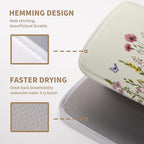 Spring Dish Drying Mat Summer Floral Flowers Kitchen Dish Drying Pad Absorbent - Image 3