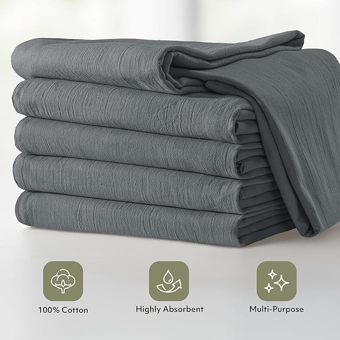 Utopia Kitchen Light Grey Flour Sack Towels 100% Cotton Tea Towels - Image 4