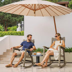 Devoko PP Material Rocking Chair Outdoor Indoor All Weather High Back Patio Rocker for Adult Heavy Duty Rocking Chair for Patio Backyard Porch Garden (Heavy Duty, Light Brown) - Image 7