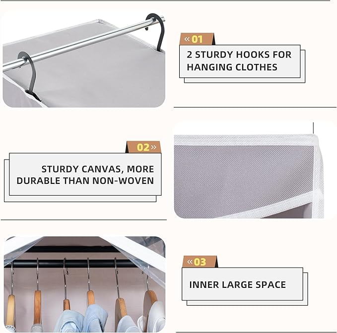 STORAGE MANIAC 2-Pack Hanging Garment Bag Zipper Cover - Image 5