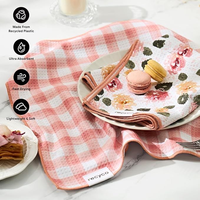 RECYCO Waffle Kitchen Towel Set of 2 - Image 3