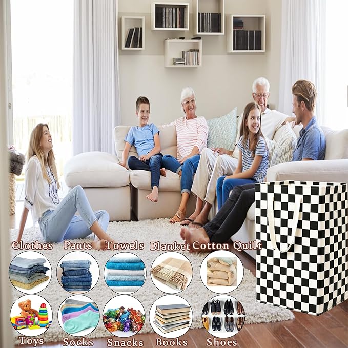 Waterproof Laundry Hamper 75L Collapsible Laundry Basket Extended Cotton Handle - Image 5