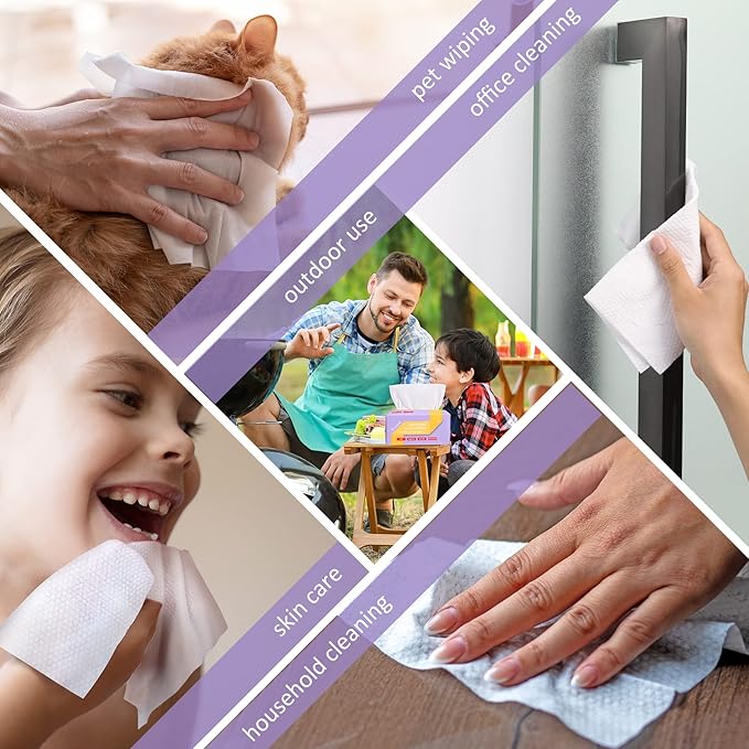 300 Count Disposable Face Towels Ultra Soft Hand Washcloth Lint-Free Dry Wipes - Image 7