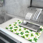 Green Shamrock St. Patrick's Day Dish Drying Mat 18 x 24 Inch - Image 4