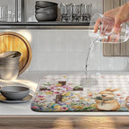 Easter Bunny Dish Drying Mats Spring Floral Dish Mat Easter Cross Eggs Drying - Image 5