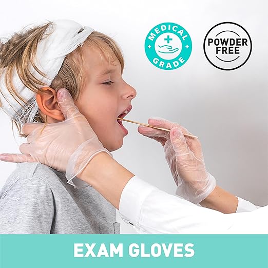 OKIAAS Disposable Gloves L, Food Safe| Latex-Free and Powder-Free Clear Vinyl - Image 4