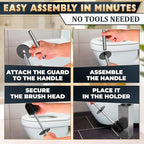 Silver Toilet Brush and Holder Set Stainless Steel – Square Design Toilet Bowl - Image 6