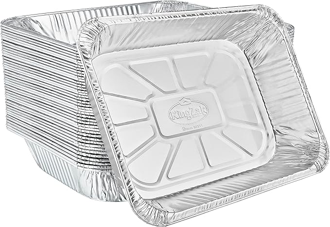 Aluminum Pans Half Size, Extra Heavy Duty Disposable Foil Pans by NicoleHomeCollection