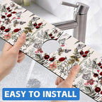 Vintage Flower Plants Butterfly Dish Drying Mat - Image 6