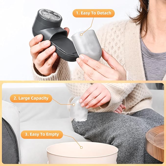 Electric Fabric Shaver and Lint Remover, Portable Fuzz Remover - Image 6