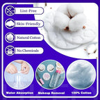 Premium Cotton Pads for Face, 100% Pure & Natural Organic Cotton Rounds - Image 4