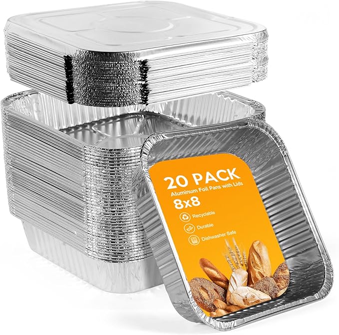 8"x8" Disposable Aluminum Foil Pans by Homewarm