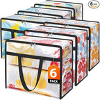Clear Clothes Storage Bags, 6 Pack Closet Organizers and Under Bed Storage by Unknown
