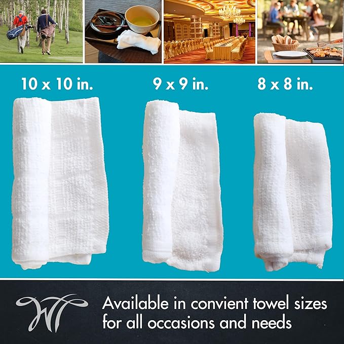 White Towel Services 8" x 8in Moist Cotton Towel Individually Wrapped - Image 8