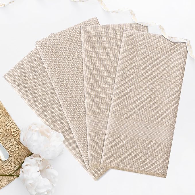 Homaxy Premium Kitchen Towels, Large Cotton Kitchen Hand Towels, Flat and Terry - Image 7