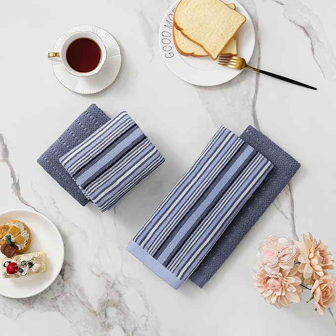 Kitchen Dish Towels for Drying Dishes, Large Cotton Kitchen Towels, Stripped - Image 5