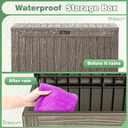 Greesum Outdoor Storage Box 120 Gallon Storage Bin with Lid for Patio Furniture, Garden Tools, Pool Supplies, Lockable, Waterproof and UV Resistant, Coffee - Image 7